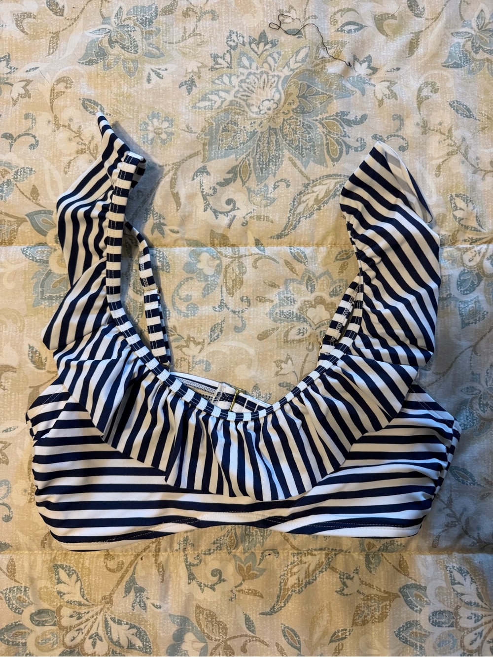 Vineyard Vines Navy and White Striped Bikini Top
